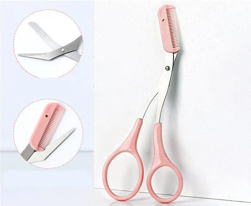 Eyebrow Trimming Knife With Comb Curved Moon Small Beauty Supplies Gadgets